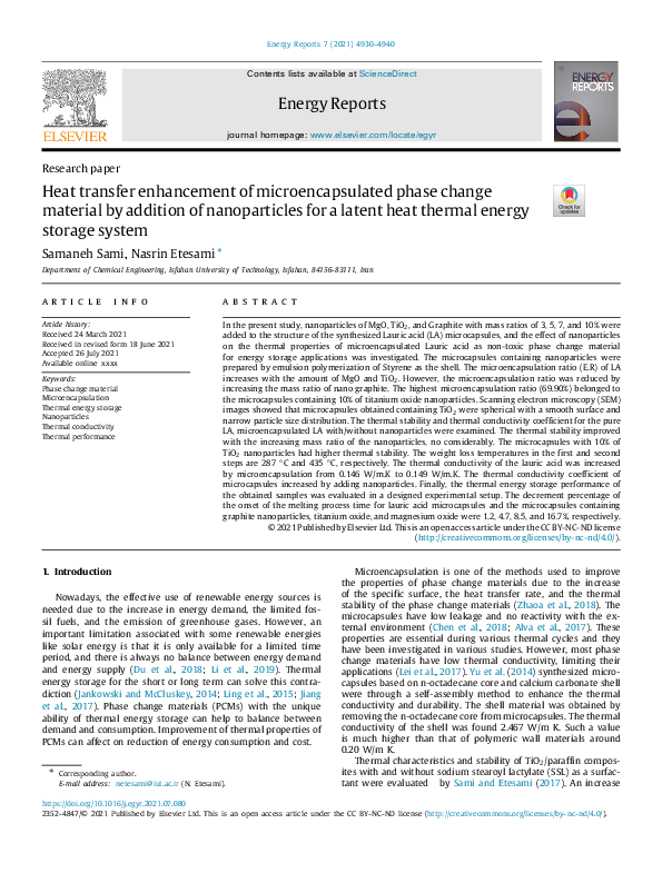 (PDF) Heat transfer enhancement of microencapsulated phase change ...