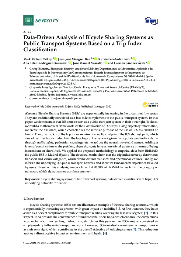 (PDF) Data-Driven Analysis of Bicycle Sharing Systems as Public ...