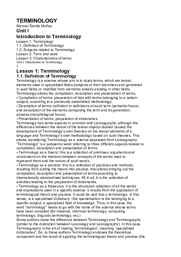 (DOC) Lesson 1: Terminology