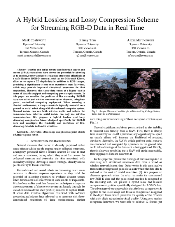 (PDF) A hybrid lossless and lossy compression scheme for streaming RGB ...