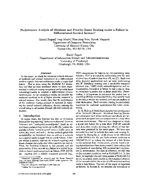 (PDF) Performance analysis of multicast and priority-based routing ...
