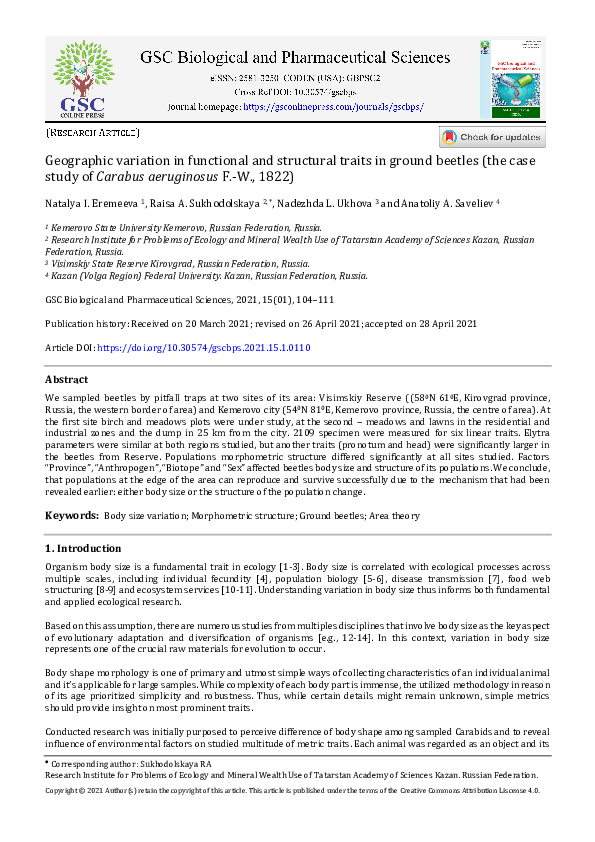 (PDF) Geographic variation in functional and structural traits in ...