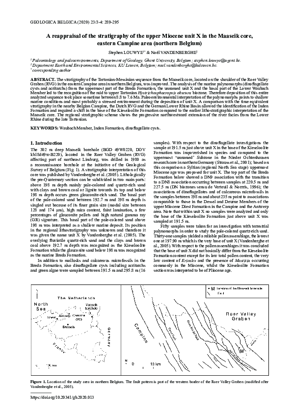 (PDF) A reappraisal of the stratigraphy of the upper Miocene unit X in ...