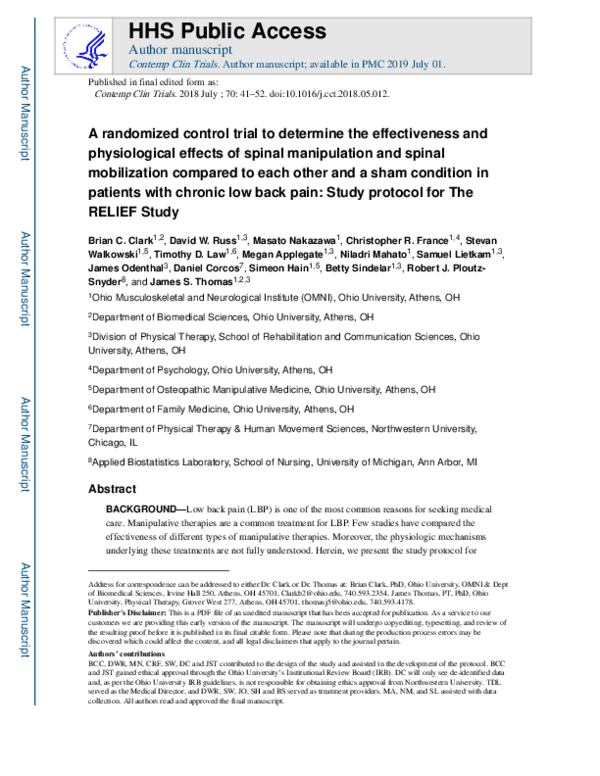 (PDF) A randomized control trial to determine the effectiveness and ...