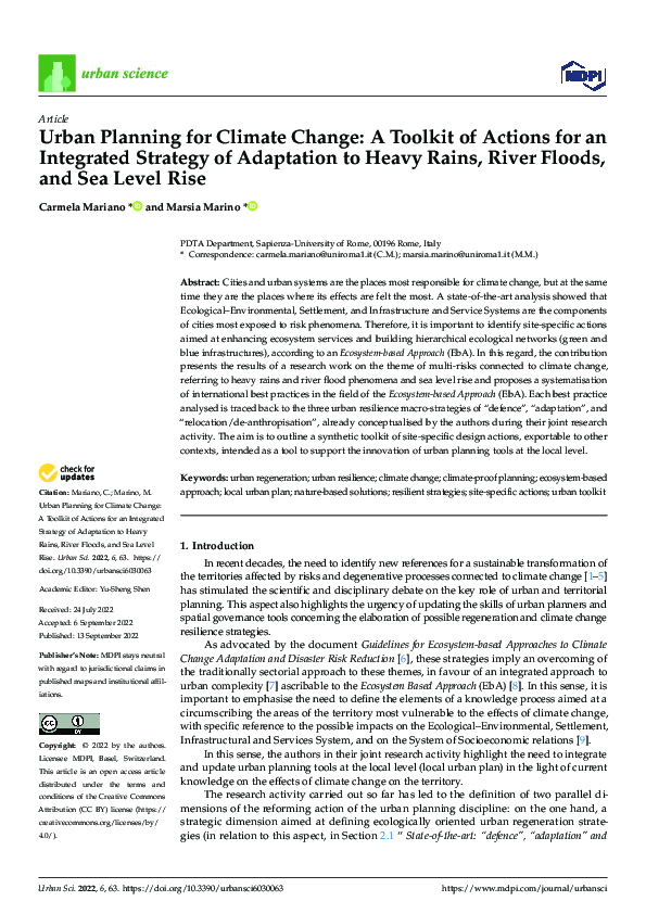 (PDF) Urban Planning for Climate Change: A Toolkit of Actions for an ...