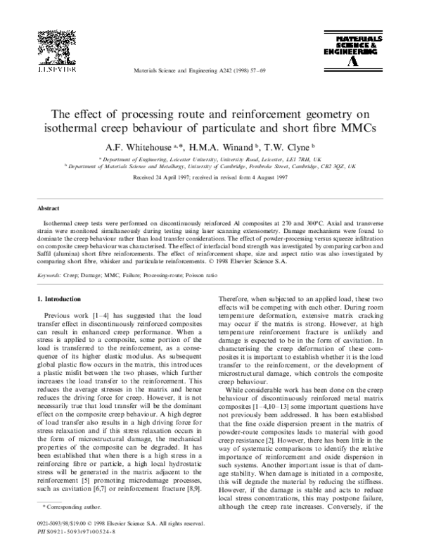 (PDF) The effect of processing route and reinforcement geometry on ...