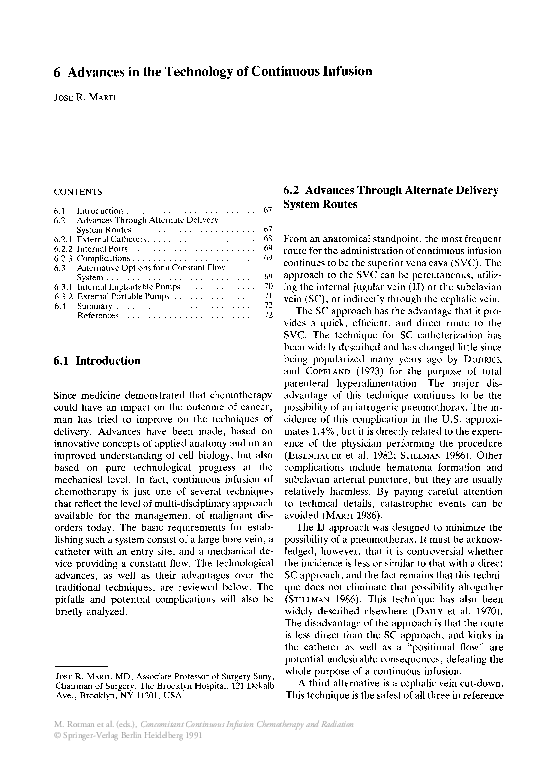 (PDF) Advances in the Technology of Continuous Infusion