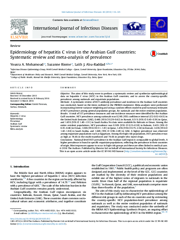 (PDF) Epidemiology of hepatitis C virus in the Arabian Gulf countries ...
