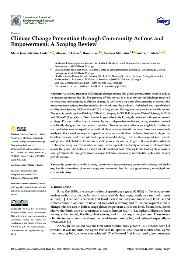 (PDF) Climate Change Prevention through Community Actions and ...