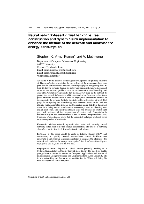 (PDF) Neural Network Based Virtual Backbone Tree Construction and ...