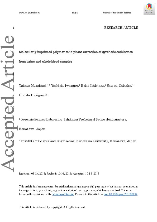 (PDF) Molecularly imprinted polymer solid-phase extraction for ...