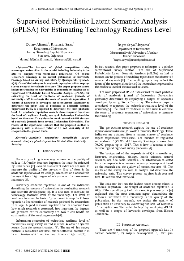 (PDF) Supervised Probabilistic Latent Semantic Analysis (sPLSA) for ...