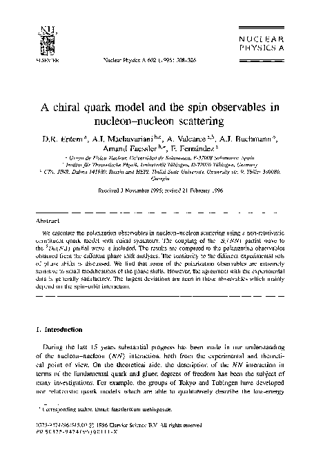 (PDF) A chiral quark model and the spin observables in nucleon-nucleon ...