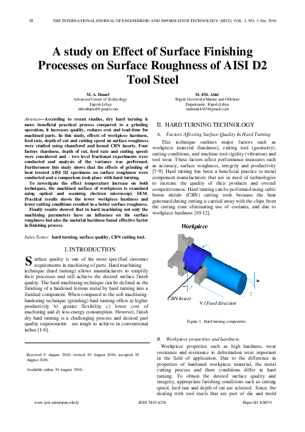(PDF) A study on Effect of Surface Finishing Processes on Surface ...