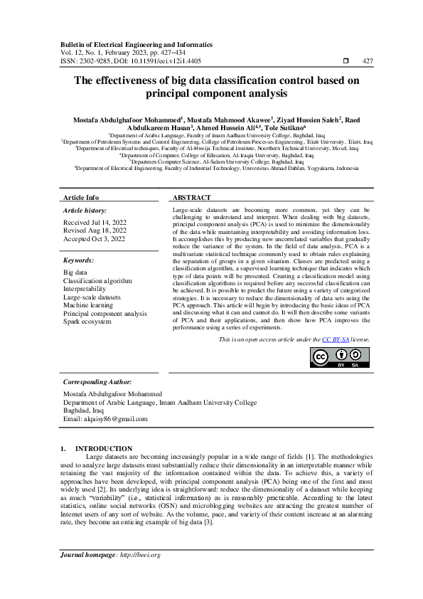 (PDF) The effectiveness of big data classification control based on ...