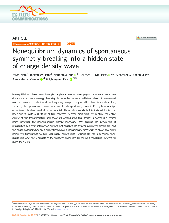 (PDF) Nonequilibrium dynamics of spontaneous symmetry breaking into a ...