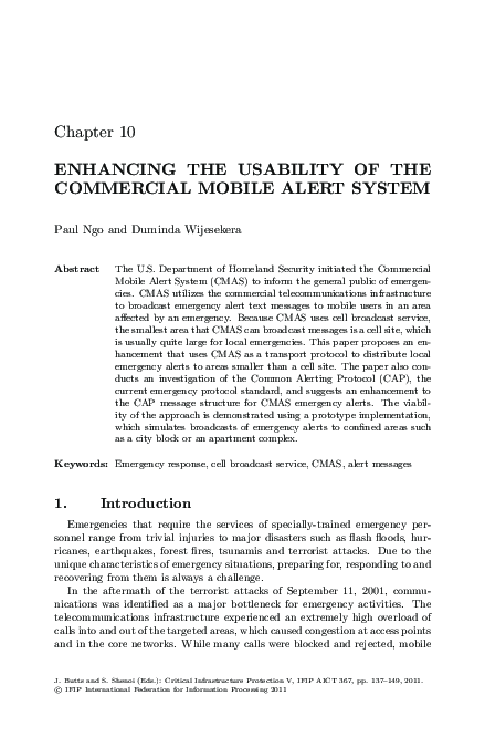 Enhancing the Usability of the Commercial Mobile Alert System