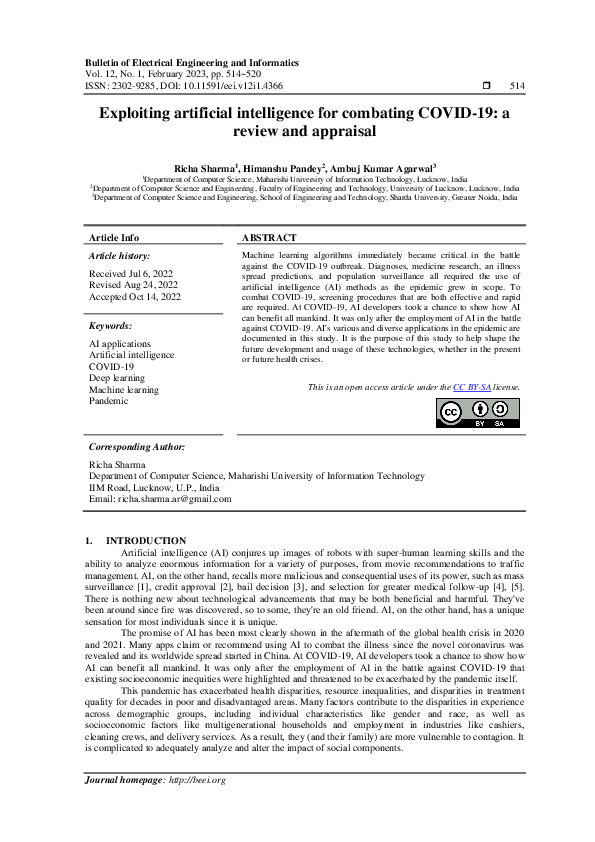 (PDF) Exploiting artificial intelligence for combating COVID-19: a ...