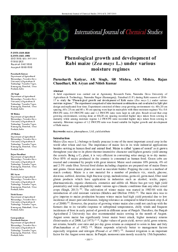 (PDF) Phenological growth and development of Rabi maize (Zea mays L ...