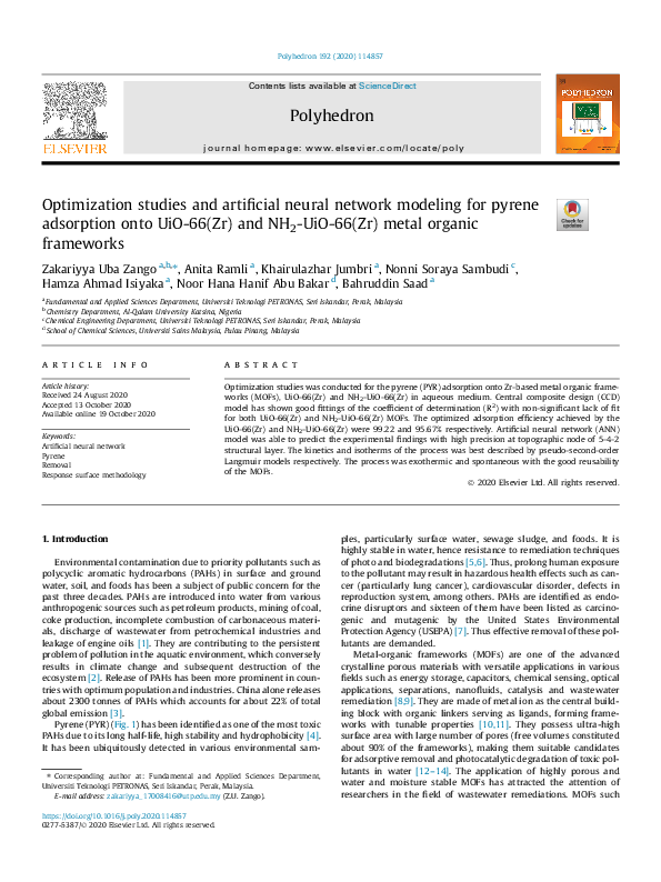 (PDF) Optimization studies and artificial neural network modeling for ...