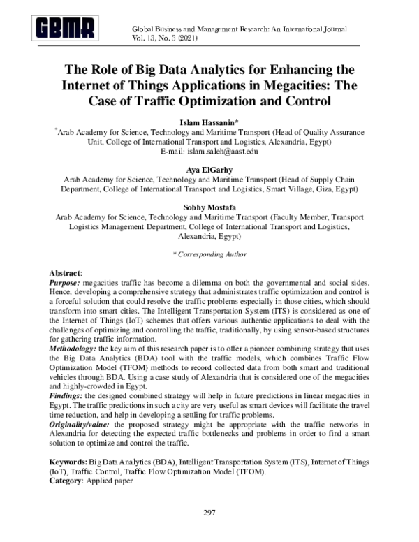 (PDF) The Role of Big Data Analytics for Enhancing the Internet of ...