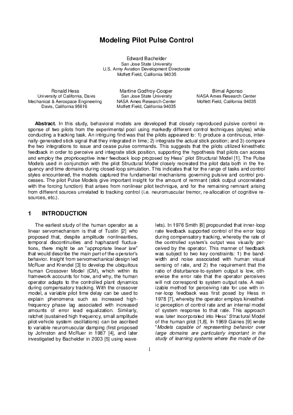 (PDF) Modeling Pilot Pulse Control