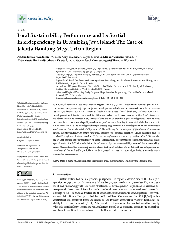 (PDF) Local Sustainability Performance and Its Spatial Interdependency ...