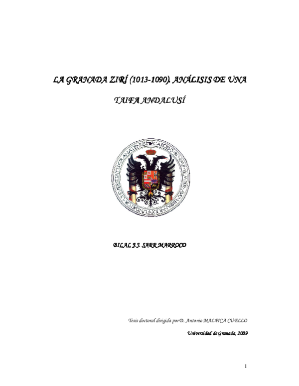 La Granada Zirí (1013-1090). Análisis de una Taifa Andalusí
