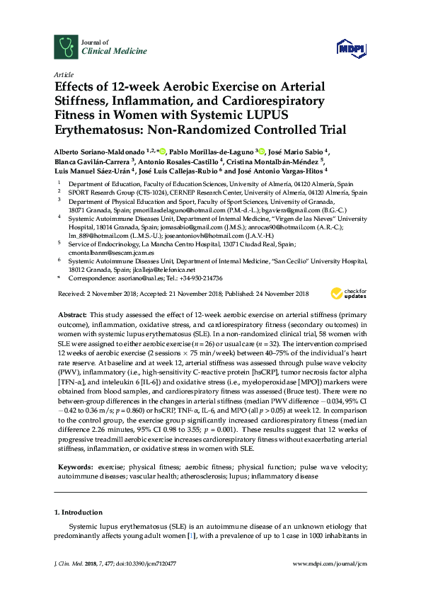 (PDF) Effects of 12-week Aerobic Exercise on Arterial Stiffness ...