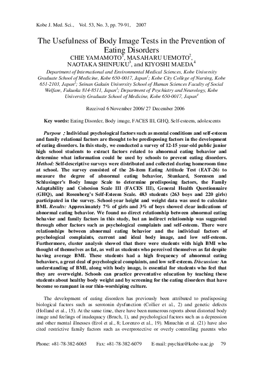 (PDF) The Usefulness of Body Image Tests in the Prevention of Eating ...