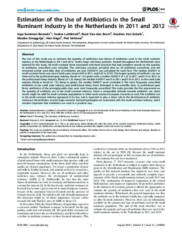 (PDF) Estimation of the Use of Antibiotics in the Small Ruminant ...