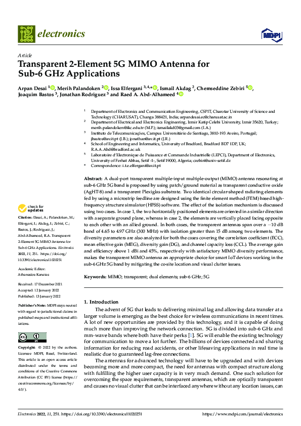(PDF) Transparent 2-Element 5G MIMO Antenna for Sub-6 GHz Applications
