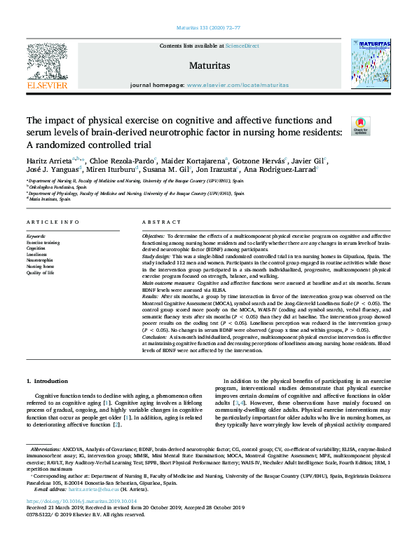 (PDF) The impact of physical exercise on cognitive and affective ...