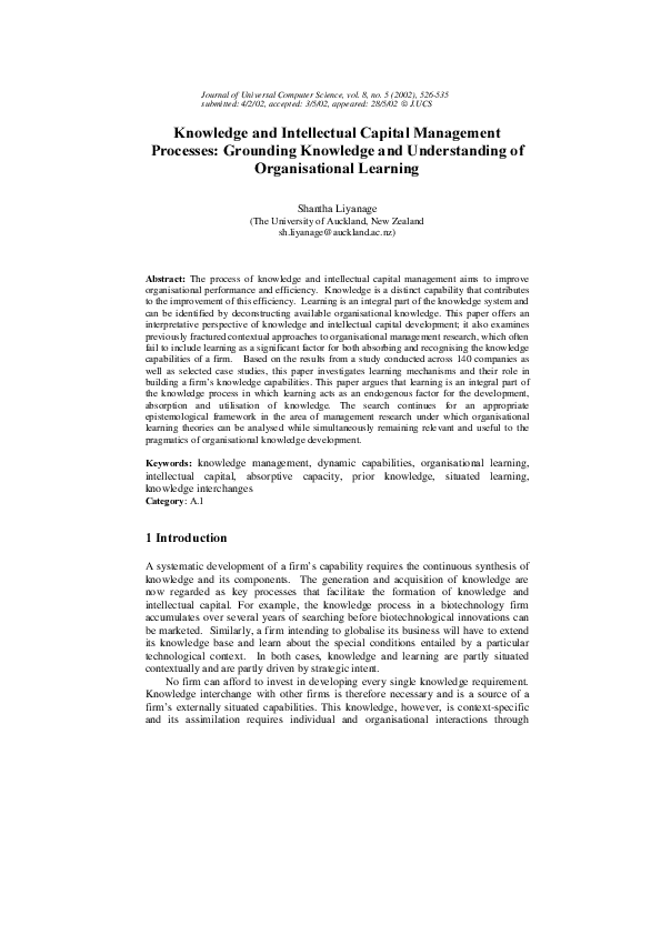 (PDF) Knowledge and Intellectual Capital Management Processes ...