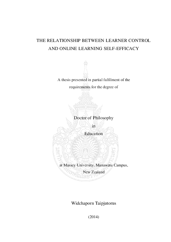(PDF) The relationship between learner control and online learning self ...