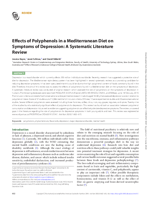 (PDF) Effects of Polyphenols in a Mediterranean Diet on Symptoms of ...