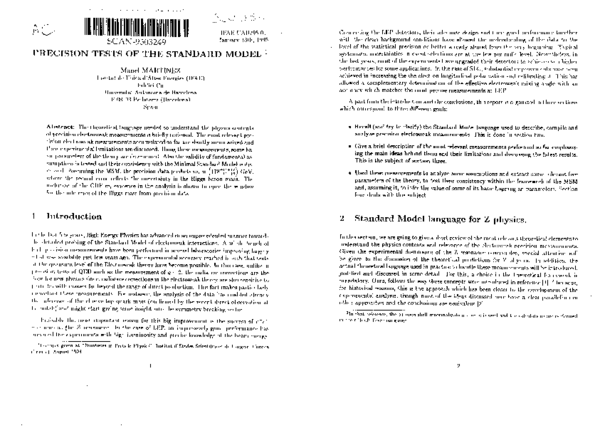 (PDF) Precision Tests of the Standard Model