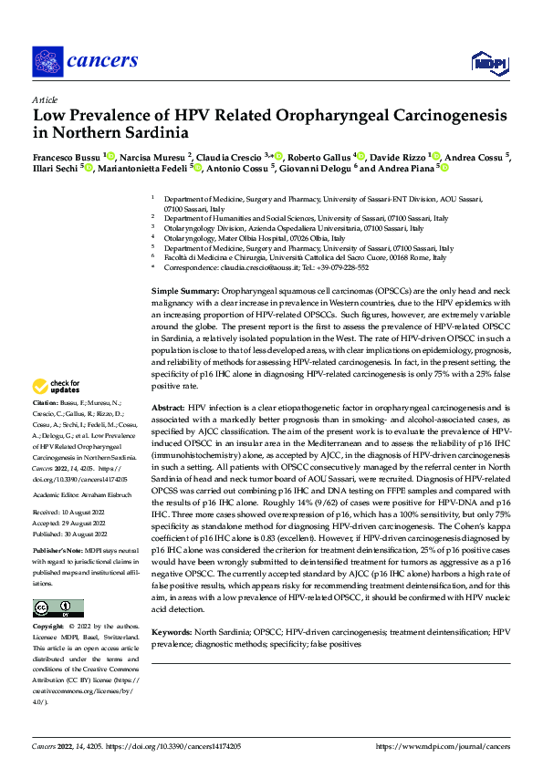 (PDF) Low Prevalence of HPV Related Oropharyngeal Carcinogenesis in ...