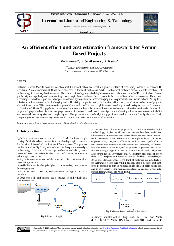 (PDF) An efficient effort and cost estimation framework for Scrum Based ...