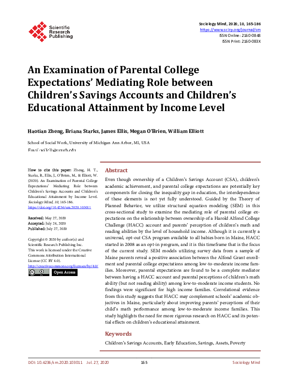 (PDF) An Examination of Parental College Expectations’ Mediating Role ...