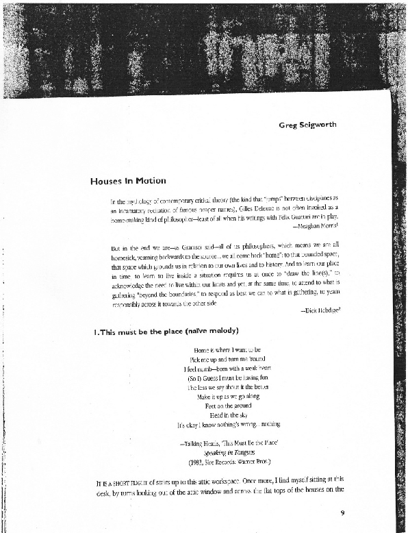 (PDF) Houses in motion Greg Seigworth Academia.edu