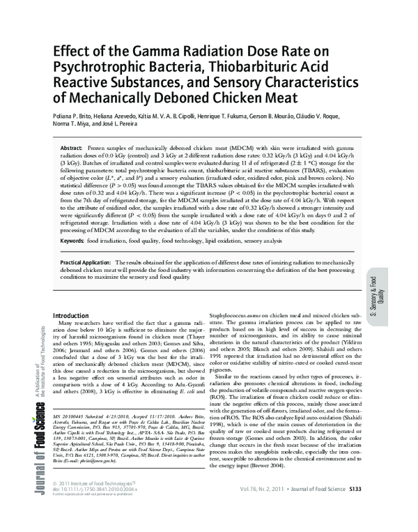 Effect of the Gamma Radiation Dose Rate on Psychrotrophic Bacteria ...