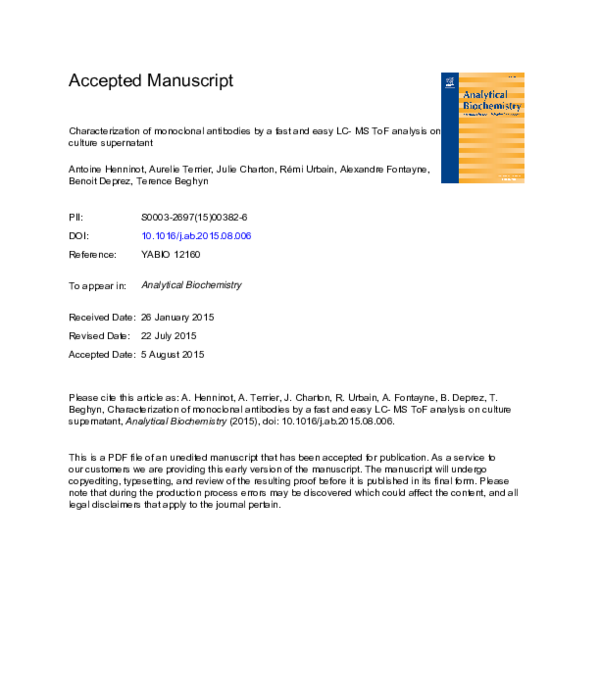 (PDF) Characterization of monoclonal antibodies by a fast and easy ...