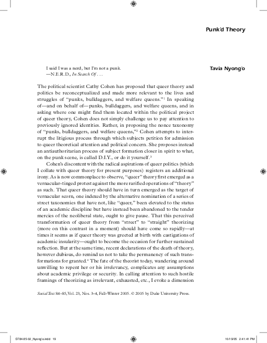 (PDF) Punk'd Theory