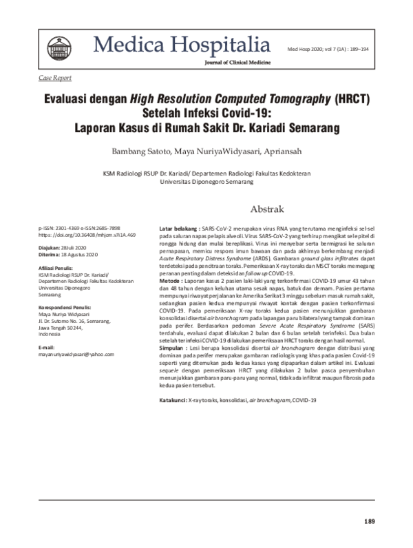 (PDF) Evaluasi Dengan High Resolution Computed Tomography (HRCT ...