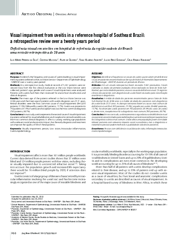 (PDF) Visual impairment from uveitis in a reference hospital of ...