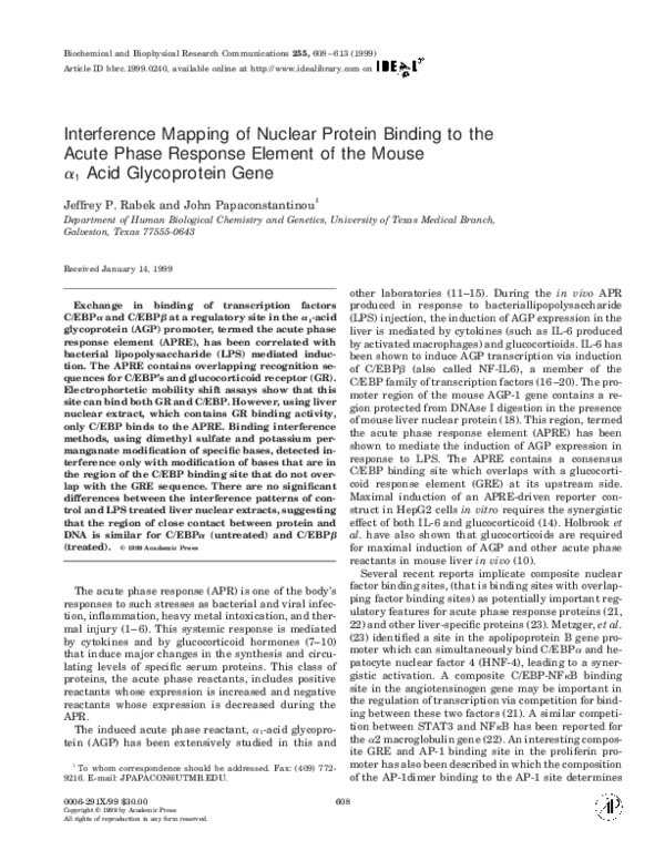 (PDF) Interference Mapping of Nuclear Protein Binding to the Acute ...