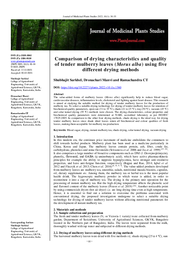 (PDF) Comparison of drying characteristics and quality of tender ...