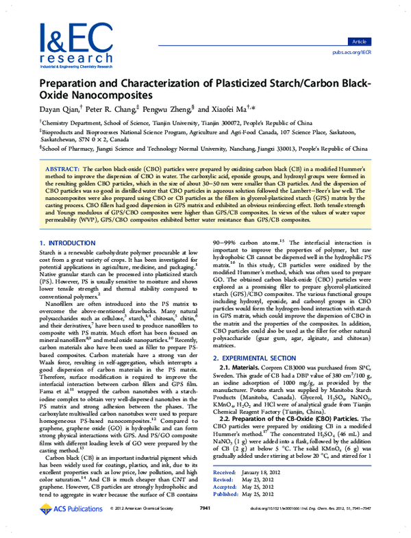 (PDF) Preparation and Characterization of Plasticized Starch/Carbon ...