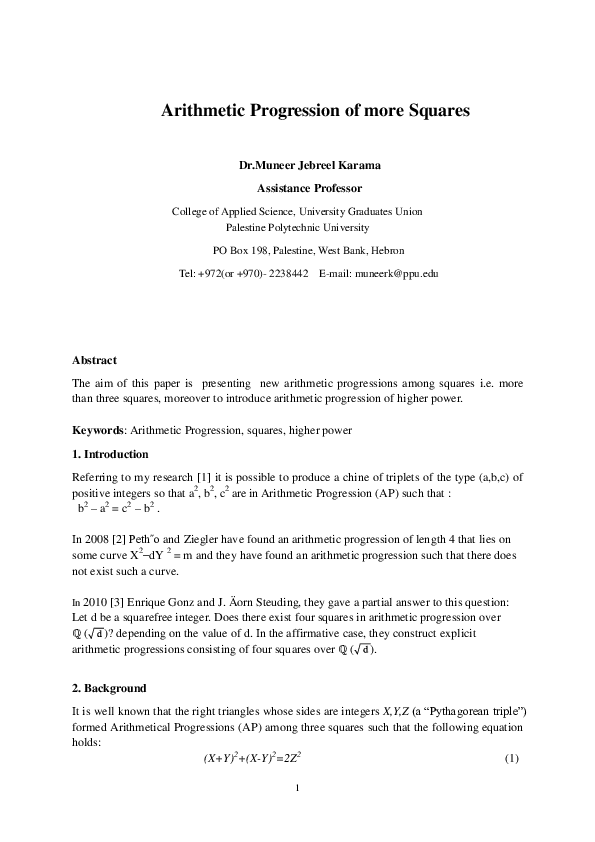 IS THERE A 3 TERM ARITHMETIC PROGRESSION AP OF PERFECT SQUARES SUCH visual data 3